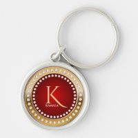 Gold and Red White Diamonds Monogram