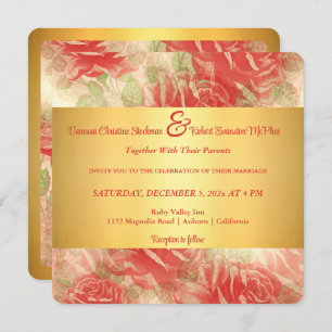 Gold and Rose's Wedding Invitation