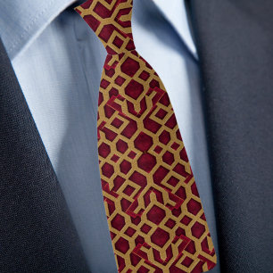 Gold and Ruby Pattern Necktie