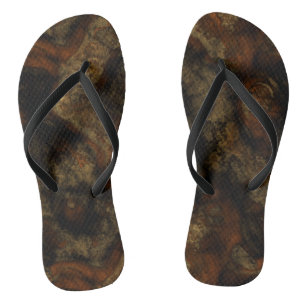 Gold and Rust Marble Abstract Jandals