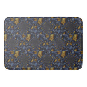 Gold and Silver Blue Molten Metal Bath Mat