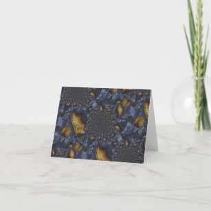 Gold and Silver Blue Molten Metal Card