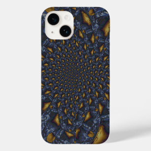 Gold and Silver Blue Molten Metal Case-Mate iPhone 14 Case