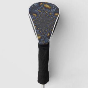 Gold and Silver Blue Molten Metal Golf Head Cover