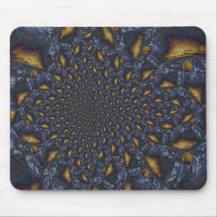 Gold and Silver Blue Molten Metal Mouse Pad
