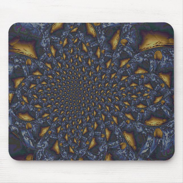 Gold and Silver Blue Molten Metal Mouse Pad (Front)