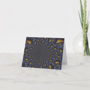 Gold and Silver Blue Molten Metal Thank You Card