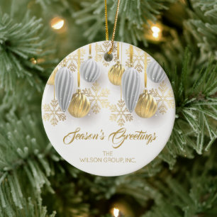 Gold and Silver Business Ceramic Tree Decoration