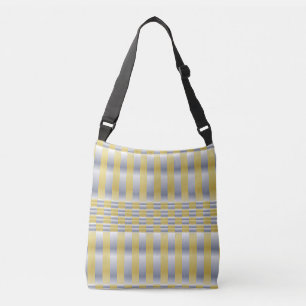 Gold and Silver (Checkers and Stripes) Crossbody Bag