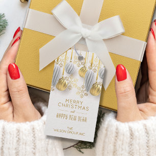 Gold and Silver Christmas Ornaments  Gift Tags