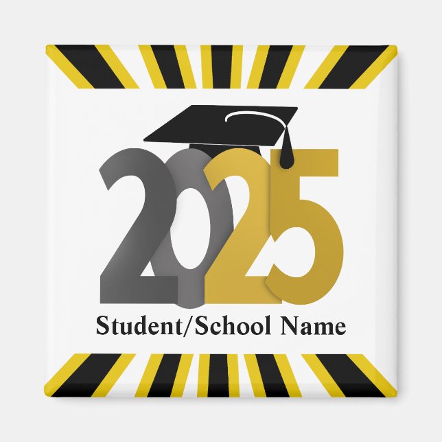 Gold and Silver Class of 2025 Graduation Magnet (Front)