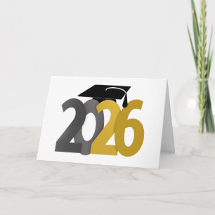 Gold and Silver Class of 2026 Graduation Card