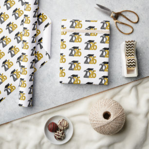 Gold and Silver Class of 2026 Graduation Wrapping Paper