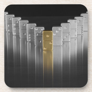 Gold and silver dominoes coaster