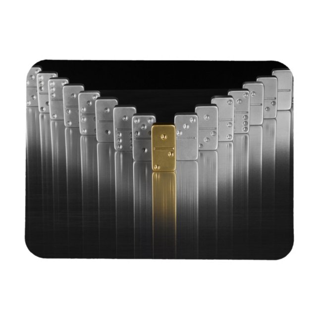 Gold and silver dominoes magnet (Horizontal)