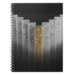 Gold and silver dominoes spiral notebook