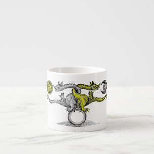 Gold and Silver Dragons United Espresso Cup