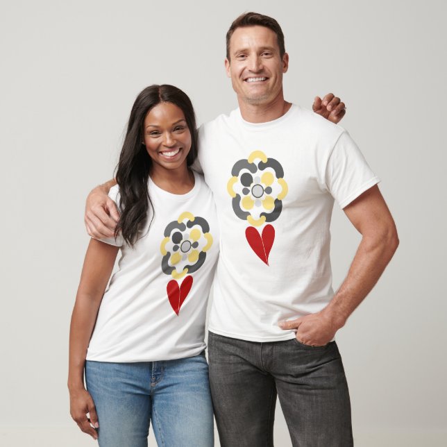 Gold and Silver flower with Heart T-Shirt (Unisex)
