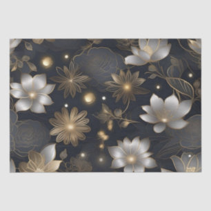 Gold and Silver Flowers Decoupage / Tissue Paper