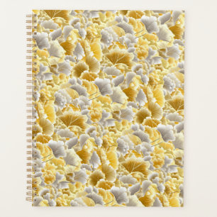 Gold and Silver Gingko Leaves Chiyogami Planner