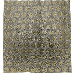 Gold and Silver Luxury Design Shower Curtain