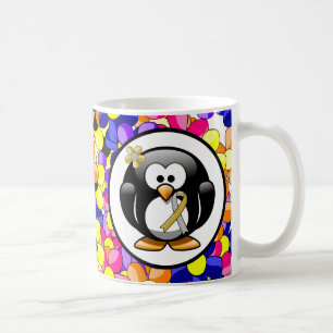 Gold and Silver Ribbon Penguin Coffee Mug