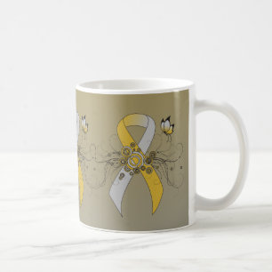 Gold and Silver Ribbon with Butterfly Coffee Mug