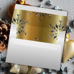 Gold and Silver Snowflakes Christmas  Envelope