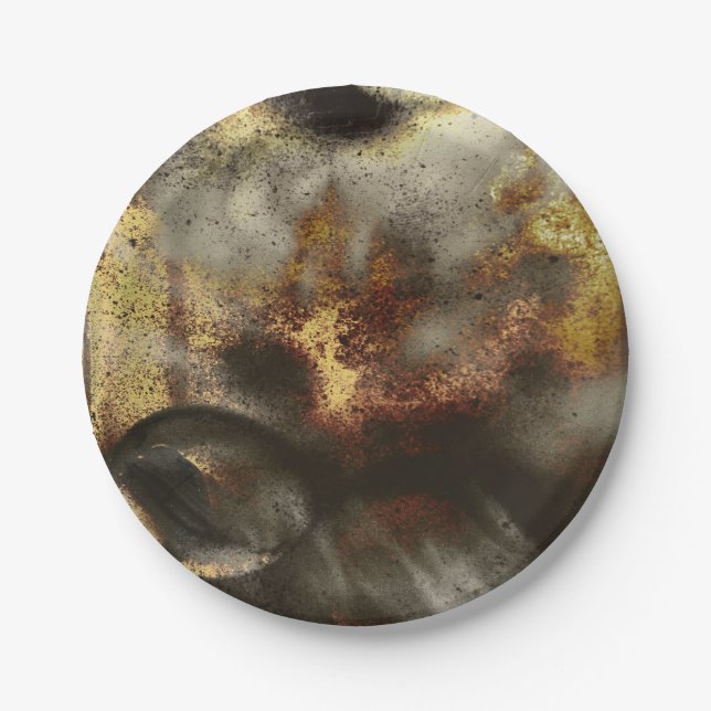 Gold and Silver Star Dust Effect Paper Plate (Front)