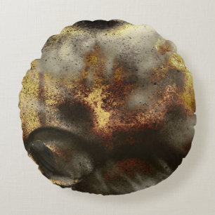 Gold and Silver Star Dust Effect Round Cushion