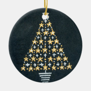Gold and Silver Star Tree Christmas Ornament