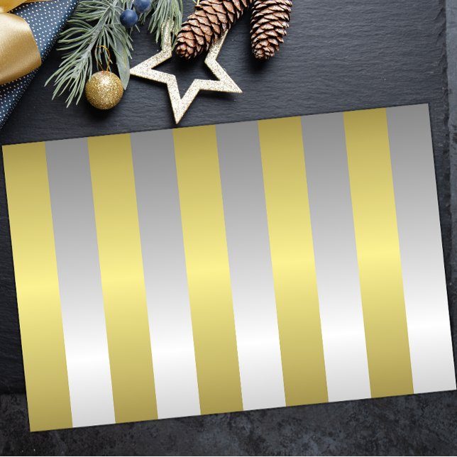 Gold and Silver Stripes Christmas Tissue Paper (Creator Uploaded)