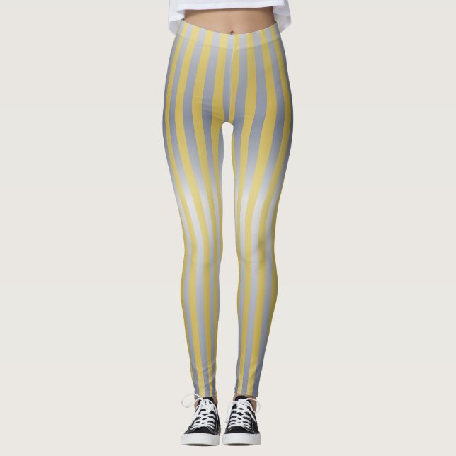 Gold and Silver (Stripes) Leggings (Front)