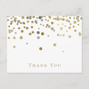 Gold and Silver Wedding Thank You Card