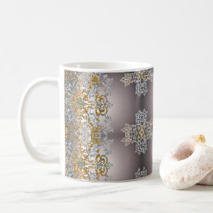 Gold and Sliver Lacy Coffee Mug