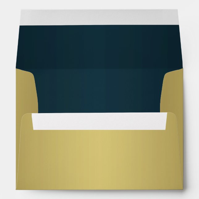 Gold and Teal A7 Envelope for 5x7's (Back (Bottom))