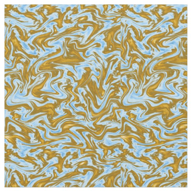 Gold And Teal Abstract Art, Fabric (Close Up)
