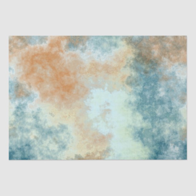 Gold and Teal Bath  Tissue Paper (Front)