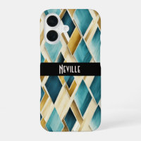 Gold and Teal Diamonds