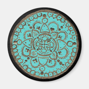 Gold and Turquoise Medallion Magnet