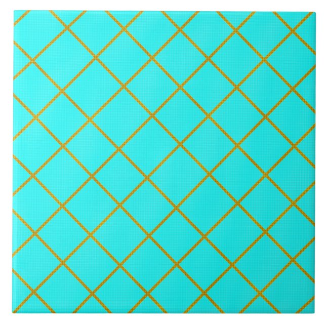Gold and Turquoise Tile (Front)
