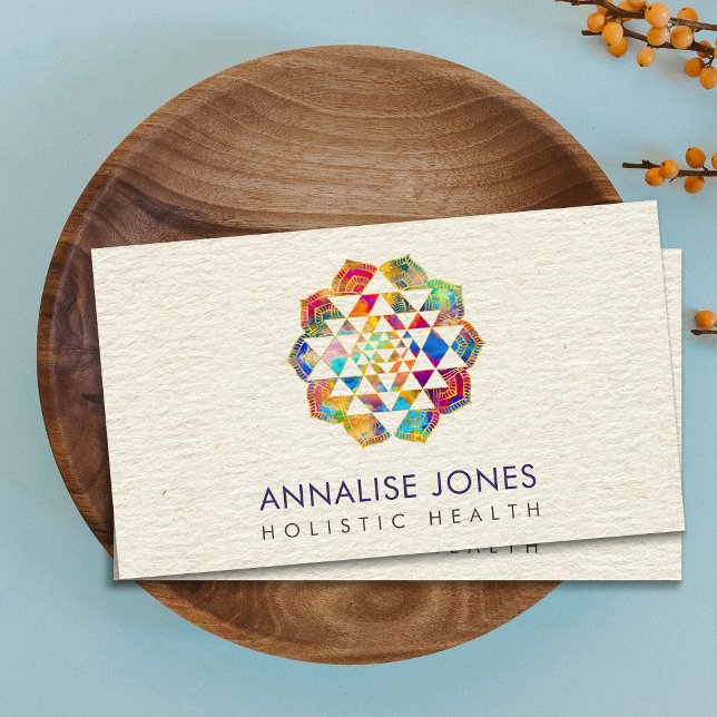 Gold and watercolor Sri Yantra  / Sri Chakra Business Card (Creator Uploaded)