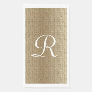 Gold and White 50th Wedding Anniversary Monogram Napkin