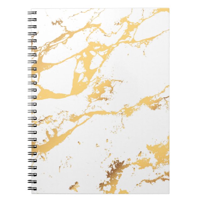 Gold and White Abstract Acrylic Painting Abstract  Notebook (Front)