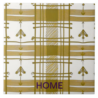 Gold and white abstract  tile