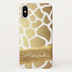 Gold and White Animal  Pattern with Gold Glitter Case-Mate iPhone Case