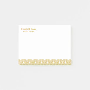 Gold and White Art Deco Pattern, Custom Text Post Post-it Notes