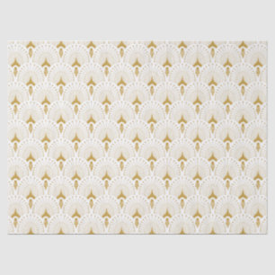 Gold and white art-deco pattern tissue paper