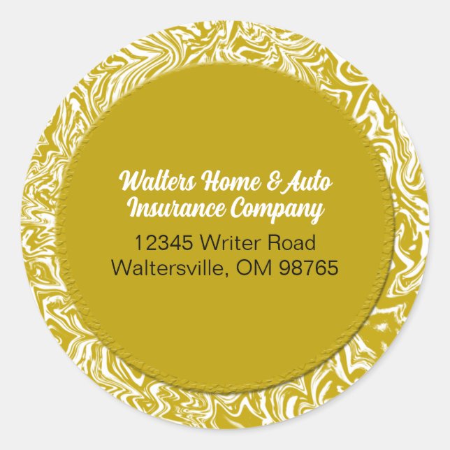 Gold and White Business Address Labels (Front)