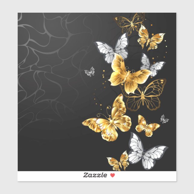Gold and white butterflies (Sheet)